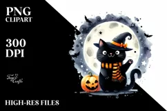 Funky Black Cat Clipart, High-Res PNG Product Image 3