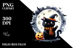 Funky Black Cat Clipart, High-Res PNG Product Image 2