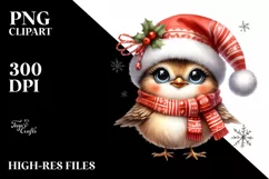 Cute Baby Bird Christmas PNG Product Image 3