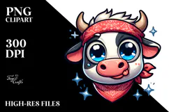 Silly Cartoon Cow PNG Product Image 2