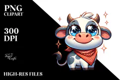 Trending Silly Cartoon Cow PNG Product Image 2