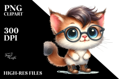 Baby Cat es Boots Watercolor | Sublimation | Clipart Product Image 2