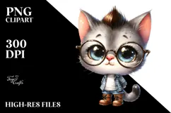 Baby Cat es Boots Watercolor | Sublimation | Clipart Product Image 2
