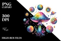 Magical Celestial Mushroom Clipart Product Image 1