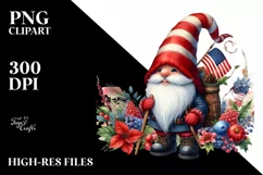 Vintage Gnome,USA Flag | Sublimation | Clipart Product Image 3
