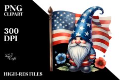 Vintage Gnome,USA Flag | Sublimation | Clipart Product Image 3