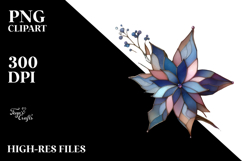 Abstract Pastel Lobelia Stained PNG Product Image 2