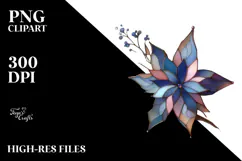 Abstract Pastel Lobelia Stained PNG Product Image 2