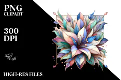 Abstract Pastel Lobelia Stained PNG Product Image 2