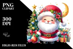 Vibrant Digital Painting Santa PNG Product Image 3