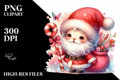 Vibrant Digital Painting Santa PNG Product Image 1