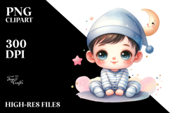 Colorful Baby Moon Smiling | Clipart Product Image 2