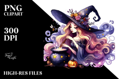 Witch Watercolor Clipart Product Image 2