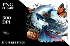 Witch Watercolor Clipart Product Image 2