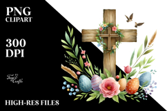 Easter Cross Watercolor PNG Product Image 2