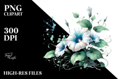 Morning Glory Watercolor, PNG Product Image 2