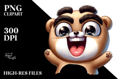 Exaggerated Cartoon Bear PNG Product Image 2