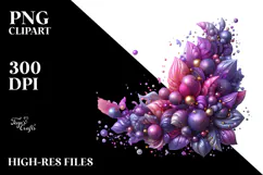 Shiny Violet Rose Made of Glossy Material PNG Product Image 2