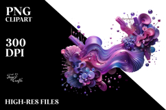 Colorful Shiny Violet Sublimation Abstract PNG Product Image 2