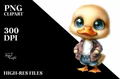 Cute Baby Duck with Huge Eyes PNG Product Image 3