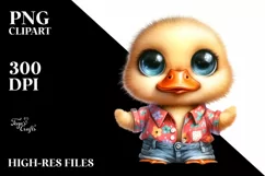 Cute Baby Duck with Huge Eyes PNG Product Image 1
