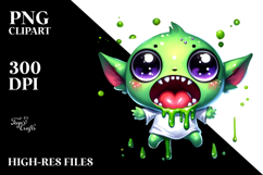 Funny Tiny Mini Banshee with Green Slime PNG Product Image 2