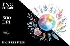 Washed Whimsical Moon | Clipart Product Image 2