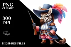 Colorful Zebra Musketeer | Clipart Product Image 1