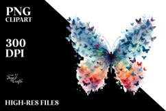 Butterfly made of butterfly silhouettes PNG Product Image 2