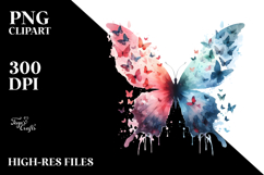 Butterfly made of butterfly silhouettes PNG Product Image 2
