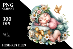 Adorned Baby Gift Sleeping PNG Product Image 2
