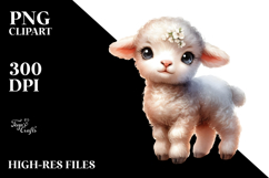 Digital Cute Baby Lamb PNG Product Image 2