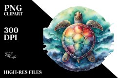 Turtle Art,Watercolor | Sublimation | Clipart Product Image 1