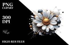 Daisy with Watercolor Splash PNG Product Image 2