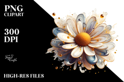 Daisy with Watercolor Splash PNG Product Image 2