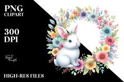 Colorful Bunny Floral Frame Product Image 2