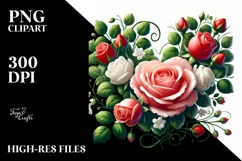 Digital Painting Heart with Roses PNG Product Image 2