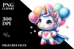 Cute Baby Unicorn Posing as a Hero | Clipart Product Image 1