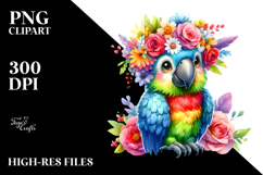 Adorned Macaw Flower Crown Clipart Product Image 2