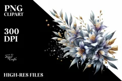 Abstract Lobelia,Shiny Insertions | Sublimation | Clipart Product Image 3