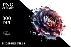 Glossy Ranunculus Shiny Metallic Watercolor | Sublimation | Product Image 3