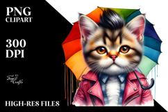 Contempt Cat with Umbrella, Transparent PNG Product Image 2