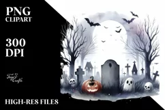 Simplistic Haloween Scene TOMBSTONE PNG Product Image 3