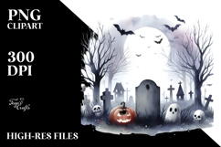 Simplistic Haloween Scene TOMBSTONE PNG Product Image 2