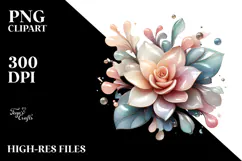Glossy Gardenia in Material, Watercolor PNG Product Image 2