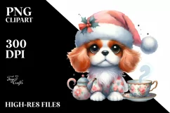 Watercolor Cavalier King Charles Spaniel PNG Product Image 1