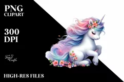 Watercolor Baby Unicorn Spring Poppy Product Image 1