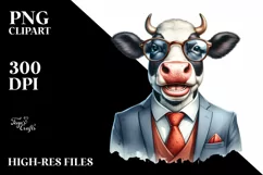 Funny Cow Suit Retro es | Sublimation Clipart Product Image 1
