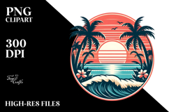 Retro Tropical Sunset PNG Product Image 2