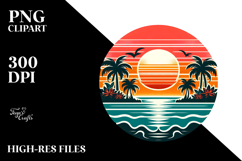 Retro Tropical Sunset PNG Product Image 2